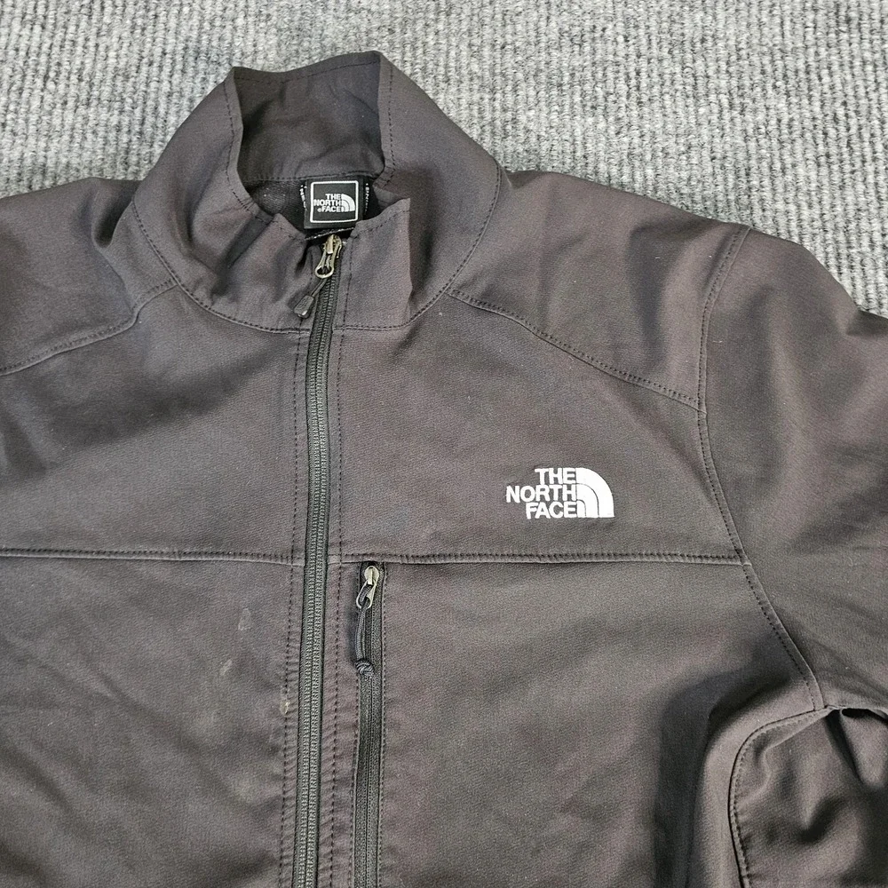 The North Face Jacket Mens XL Black Softshell Full Zip Outdoor Hiking Travel